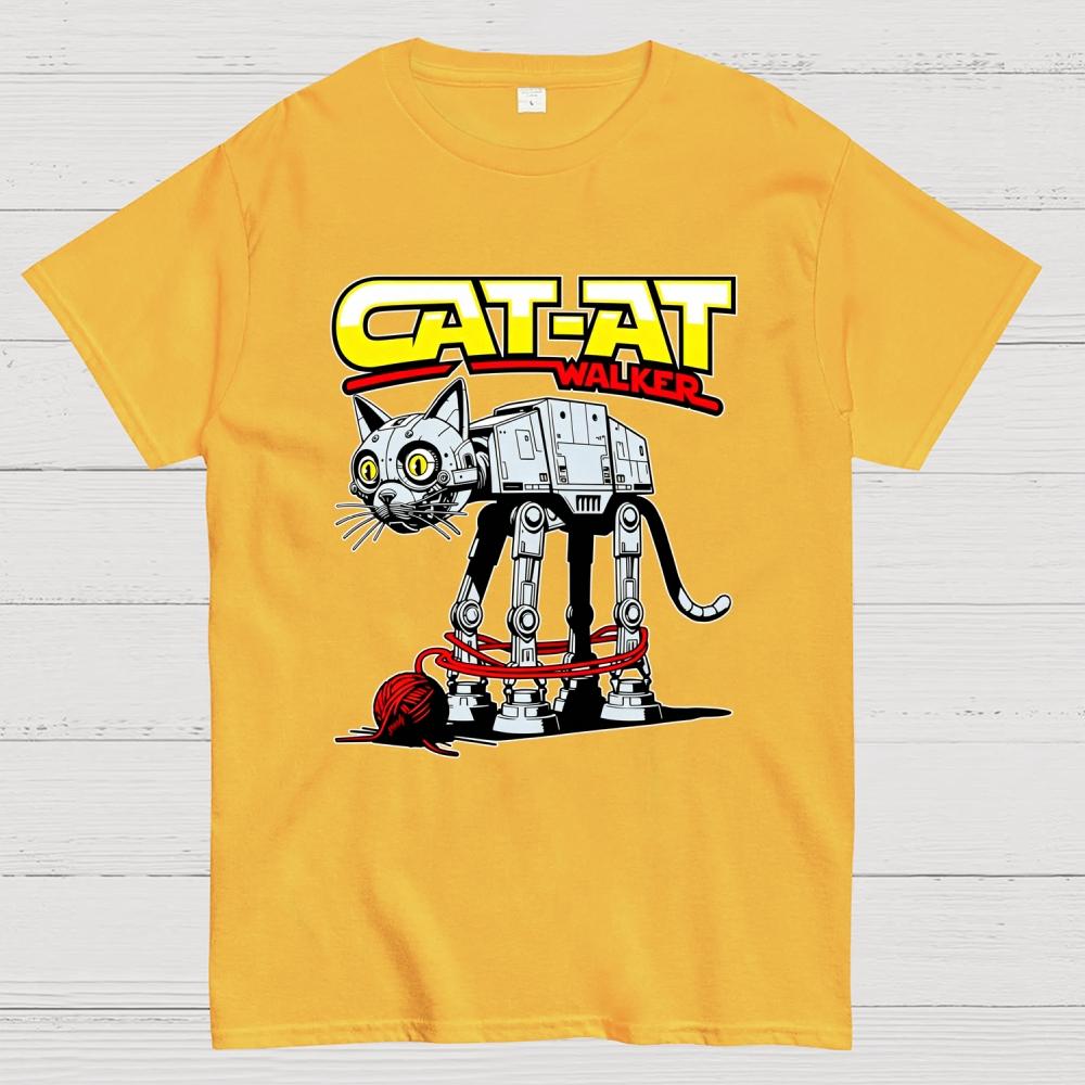 Funny Cat-at Walker Cotton Casual Cool Loose T-Shirt
