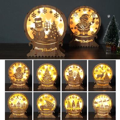 LED Pre Lit Lights Up Wooden Christmas Reindeer Xmas Home Table Decor Ornaments