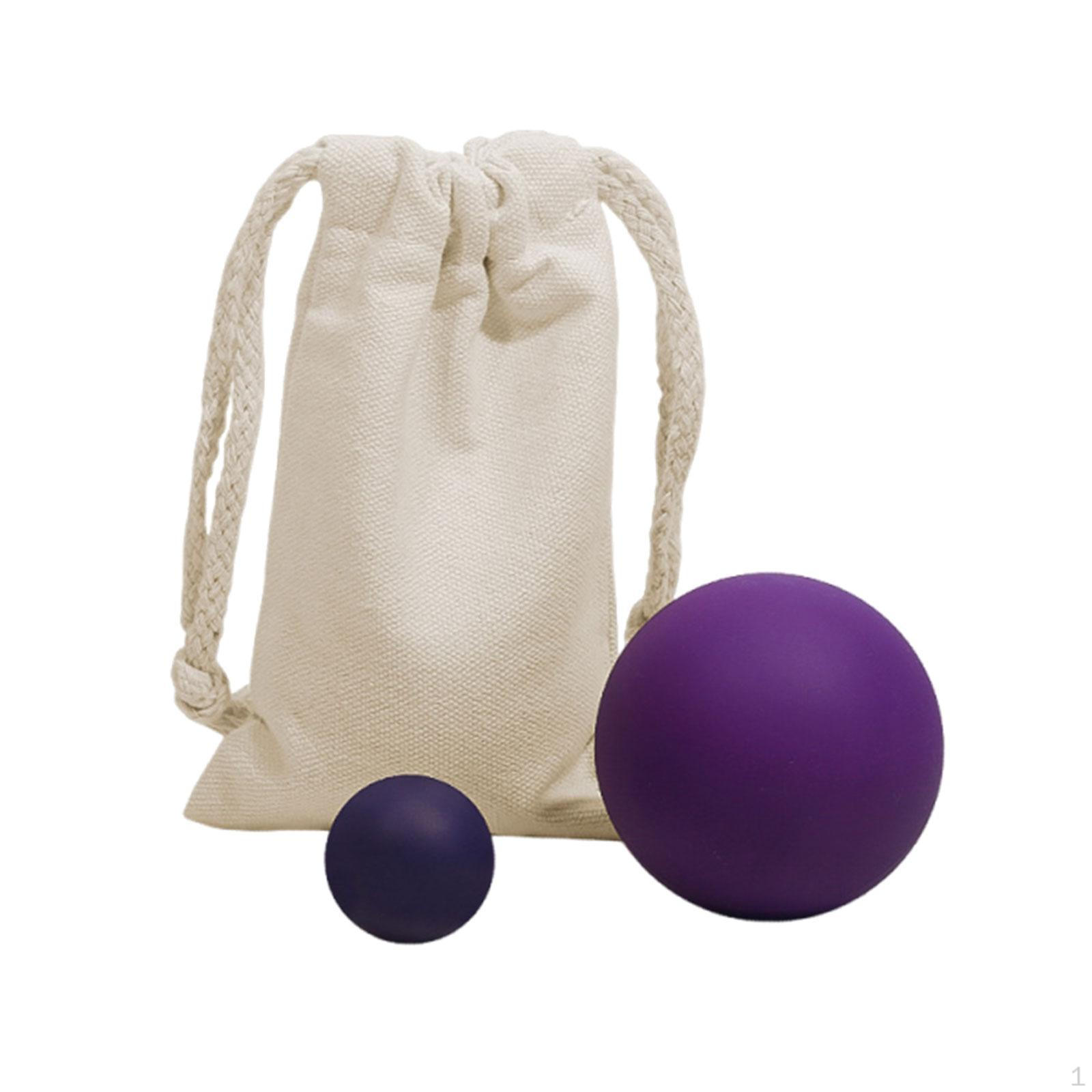 2 шт Массажные мячи для фасциита Портативное оборудование для спины с сумкой для хранения Йога фиолетовый 1214₽