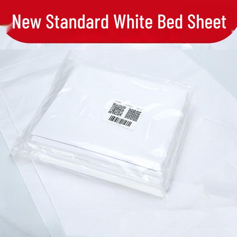 White Single Bed Sheet for Dorms Military Training