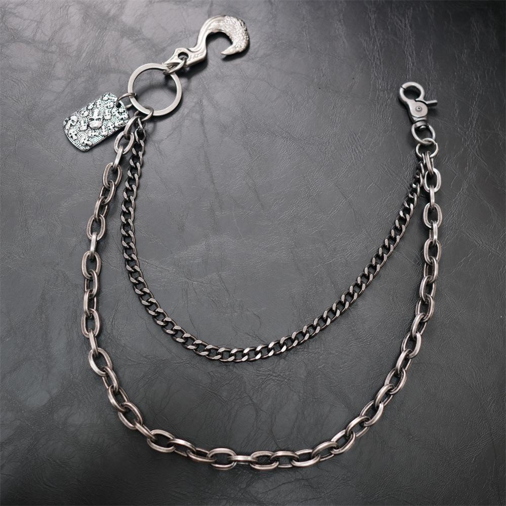 Pants Accessories Double Metal Heavy Hip Hop Vintage Jeans Hip Hop Men's and Women's Waist Chains Pants Chains