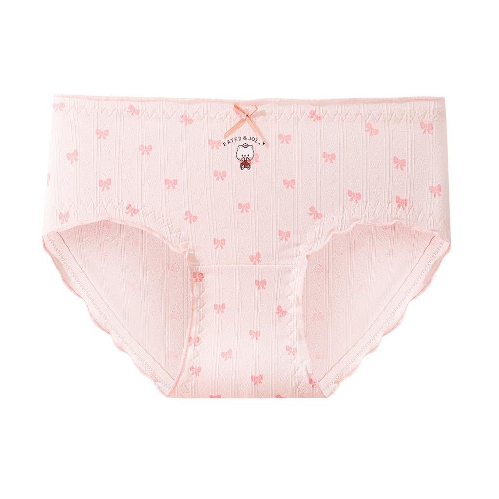 Ladies Spring and Summer New Sweet 10A Bacteriostatic Cotton Extended Crotch Breathable Briefs
