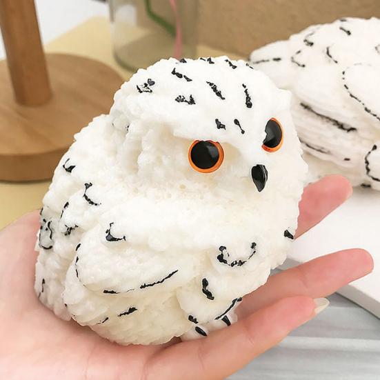 Realistic Owl Squeeze Toy Soft TPR Fidget for Stress Relief Cute Decompression Gadget for Kids Adults Portable Novelty Gift for Anxiety