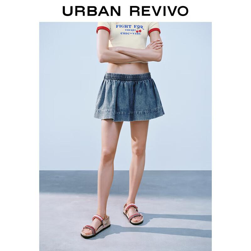 UR Women s 2025 Summer Denim Mini Skirt with Bow S