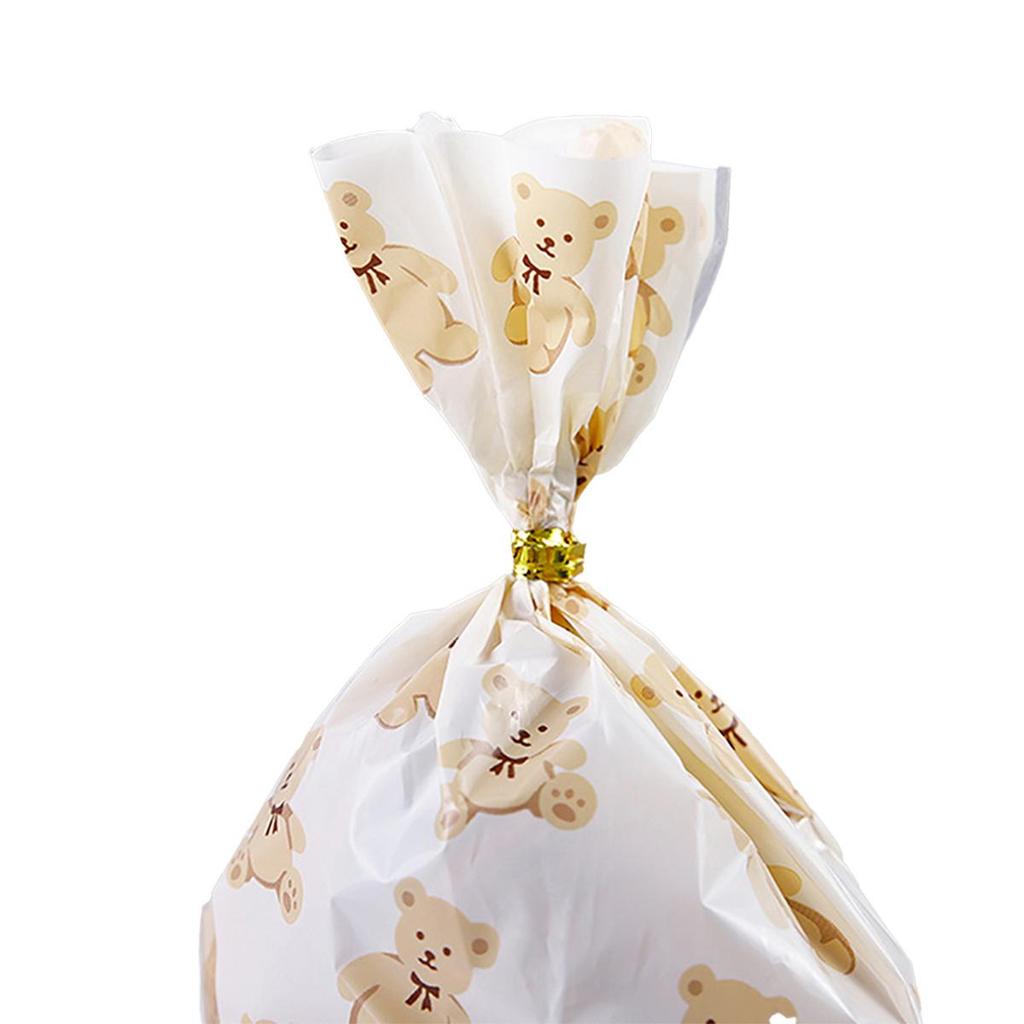 50Pcs Animal Party Bear Candy Bag Gift Bags Biscuits Cookies Dessert Diy For Kids Football Jungle Theme Birthday Party Decor