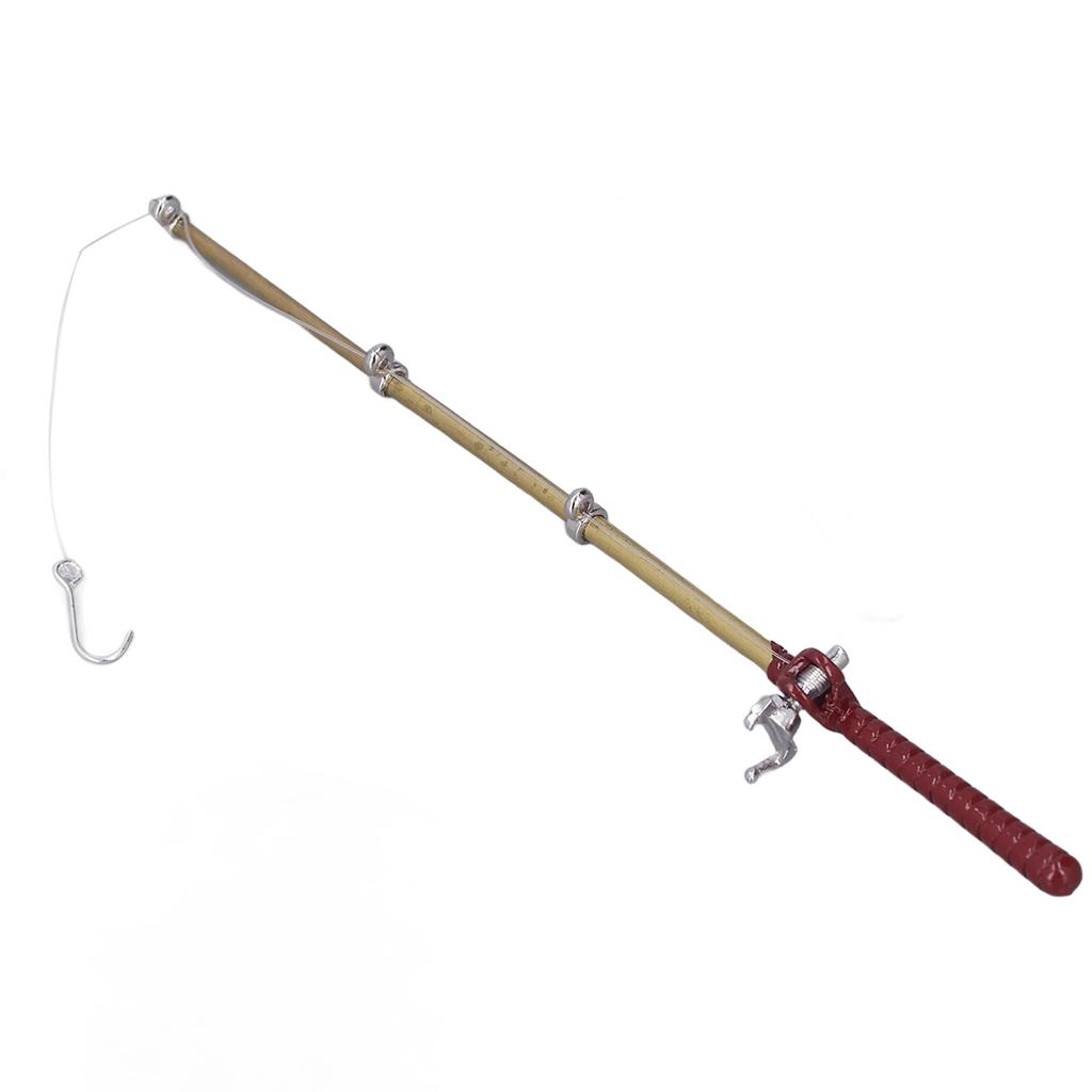 Dollhouse Fishing Rod 1:12 Retro Beautiful Vivid Mini Dollhouse Fishing Rod Doll House Decor for