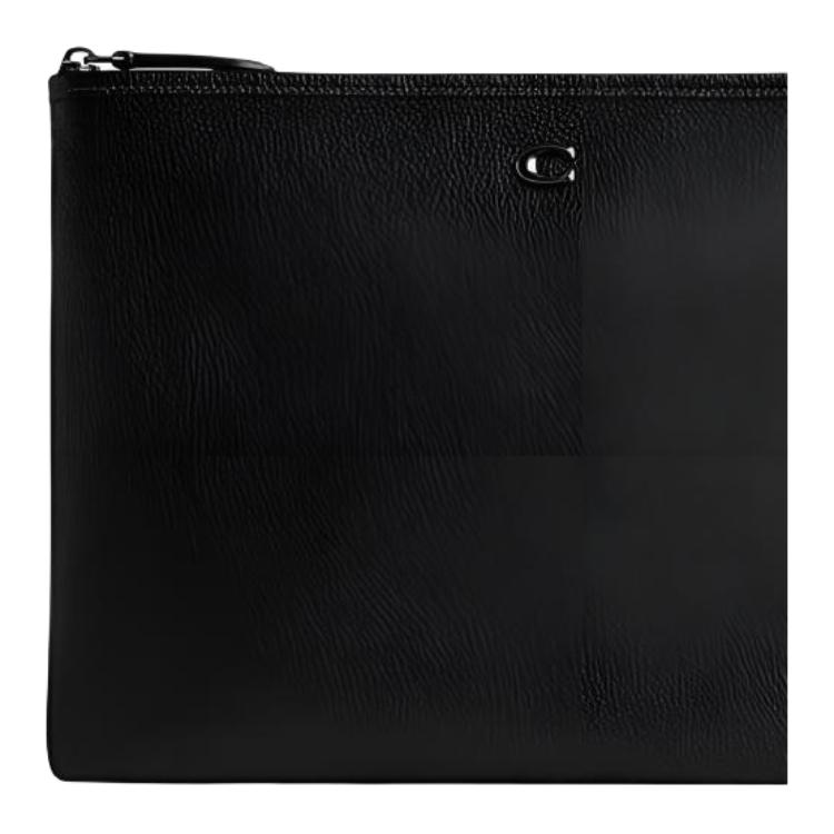 Coach Pouch 34 Solid Color Letter Logo Leather Mahjong Clutch Large Women clutch Black CJ869-V5BLK