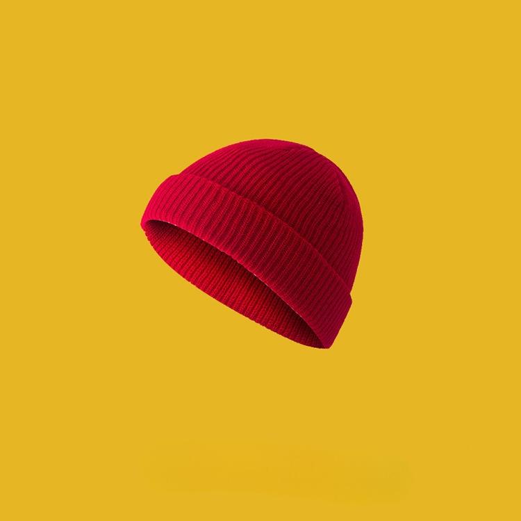 Wool Hat Female Autumn and Winter Yuppie Hooligan Solid Color Melon Rind Male Cold Hat Ins Trendy Knitted Hat