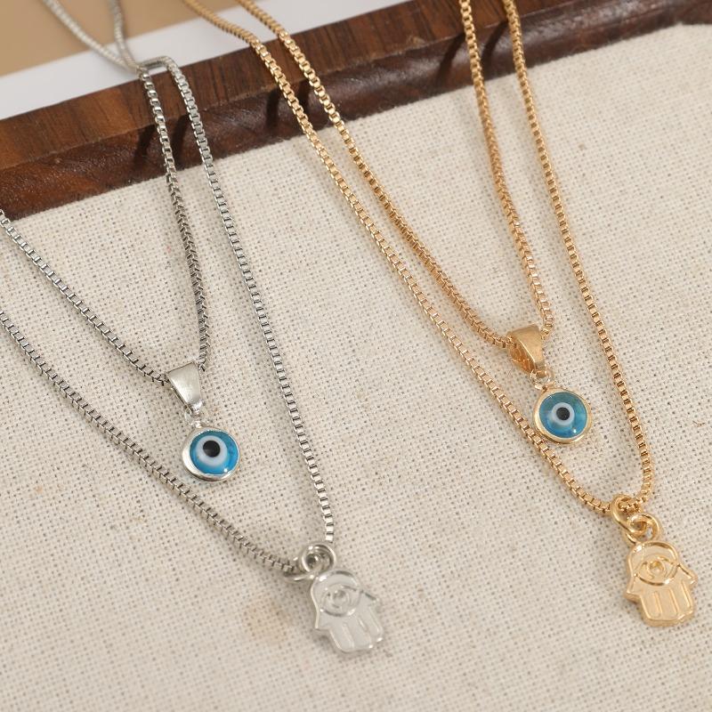 2025 New Blue Tears Devil's Eye Necklace Niche Design Hip-hop High-end American Collarbone Chain Neck Chain