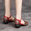 Women Shoes Summer Sandals Genuine Leather Fashion Buckle Strap Print Retro Handmade Concise Leisure Ladies Sandals Casual Shoes