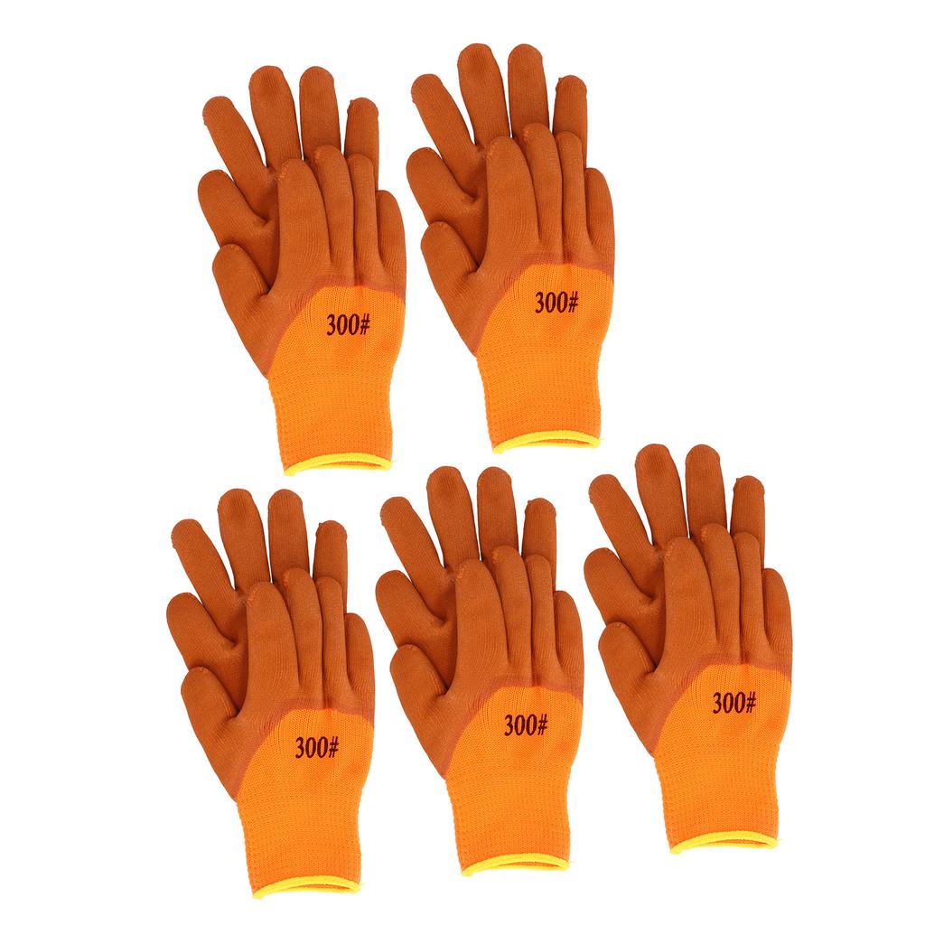 5 Pairs Winter Work Gloves Wear Resistance Nylon Warm Gloves Thickened Thermal Gloves for Cold Weather