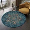 Retro Ethnic Style Round Patterned Carpet Slip-resistant Pad for Sofa Area Living Room Carpet Bedroom Carpet Home Decoration