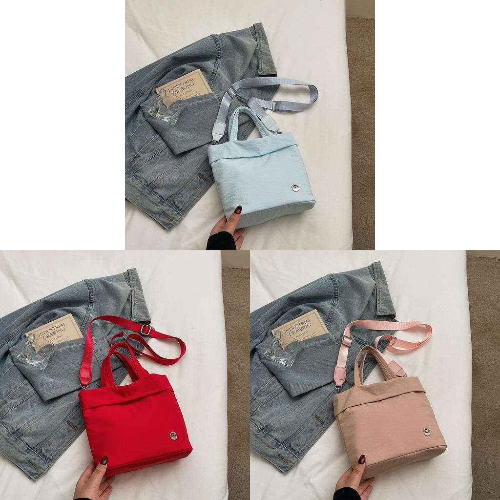 Street Style Nylon Square Bag For Women Teen Fashion Lightweight Crossbody Bag With Stitching Detail