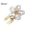 DIY Crafting Accessories Pearl Flower Button Cover, Clip On Covers for Women, Detachable Shirt Decorative Metal Clips, White Cufflink Accessory