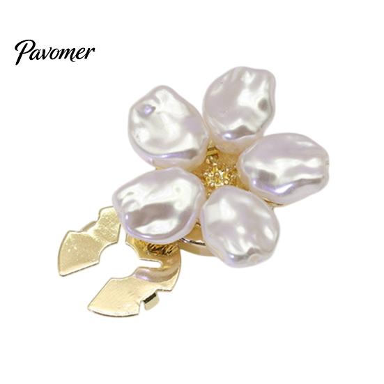 DIY Crafting Accessories Pearl Flower Button Cover, Clip On Covers for Women, Detachable Shirt Decorative Metal Clips, White Cufflink Accessory