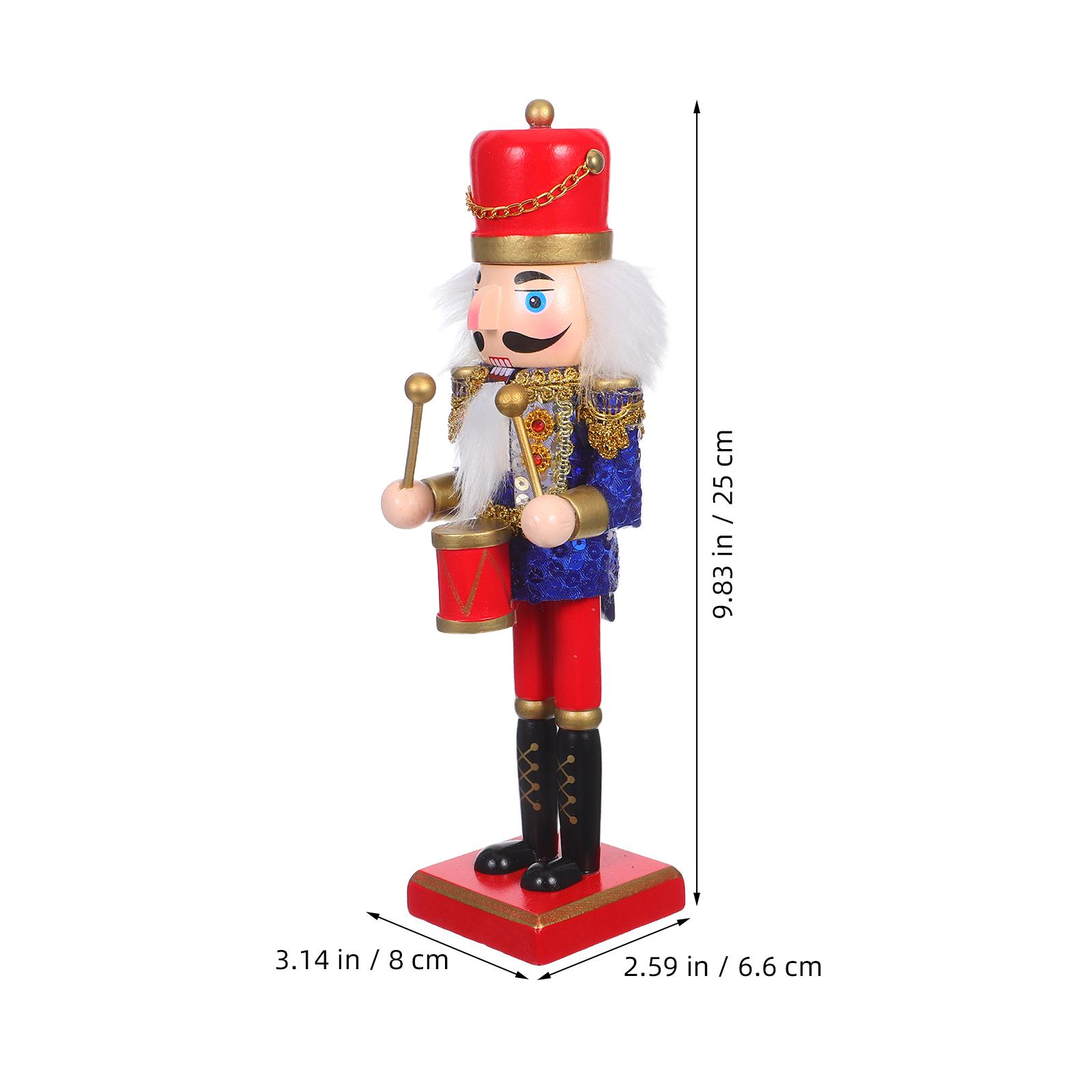 Christmas Nutcracker Wooden Soldier 25cm Classic Xmas Fireplace Decoration Holiday Table Centerpiece Nutcracker Soldiers