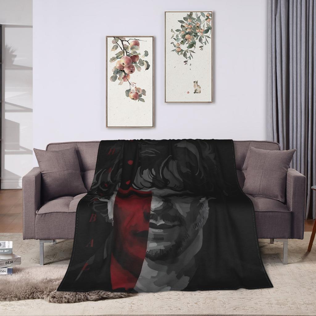 Mads Mikkelsen Blanket  Picnic Flannel Throw Blanket For Bedroom Warm Soft Customized Quality Bedspread Gift