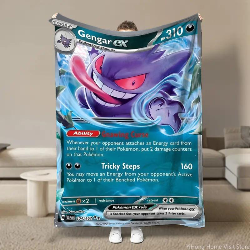 

Pokemon Cartoon Card Figures Flannel Blanket Figures Home Sofa Lunch Break Blankets Children Student Blanket Nap Cover Kids Gift 30x40in