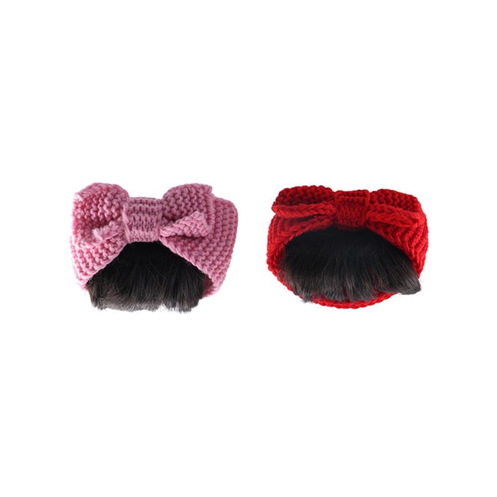 Props Decor Newborn Princess Wig Headband Toddler Neat Bang Baby Hair Wig Knitted Bow Bang