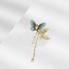 Sparkling Rhinestones Butterfly Tassels Brooch Animal Theme Lapel Badge Handmade Party Wear Decoration For Adults