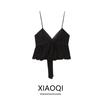 Fashion Wind 2024 Autumn New Women's Clothing Easiest for Match Cotton Plaid Black Camisole Open Back Tops 7521085