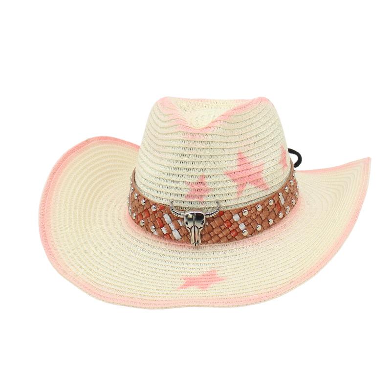 Sunscreen Sun Hat Vacation Sun Hat Outdoor Western Hat Cowboy Beach Seaside Summer Shade Straw Hat
