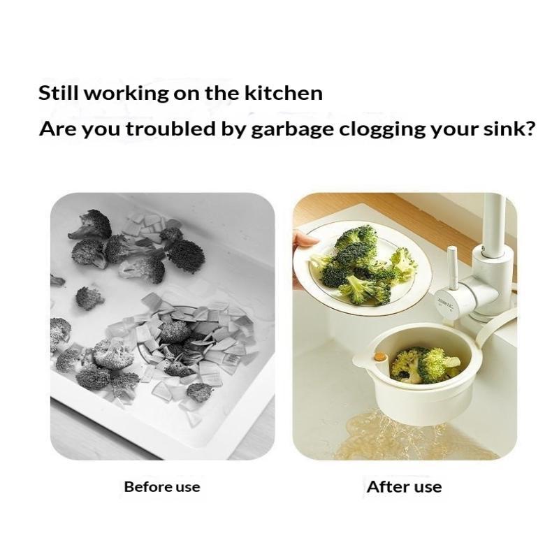 1Pcs Hangable Sink Drain Basket Press Pour Filter Design Non-slip Kitchen Colander for Home Kitchen Food Scrap Disposal