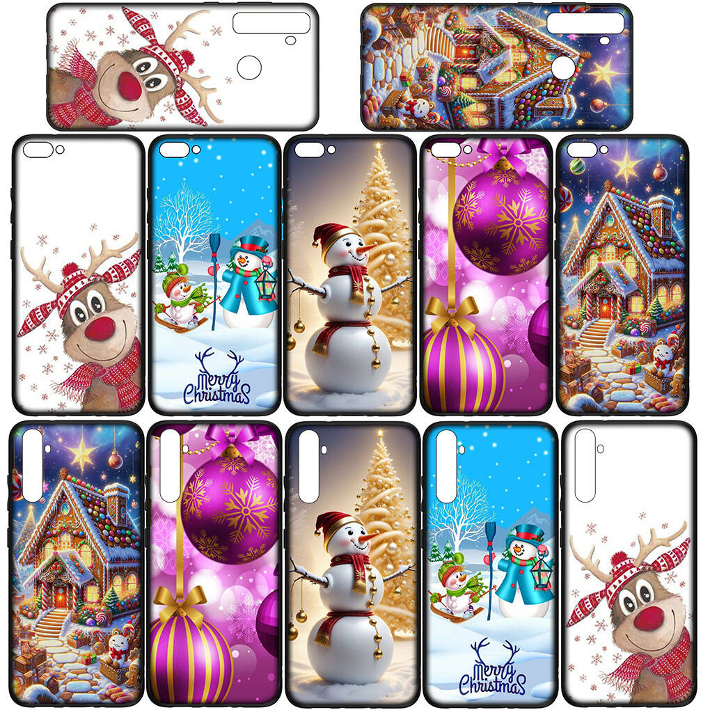 Phone Case for Samsung Galaxy S25 S23 S22 S24 Ultra FE A05 A06 A15 A16 A36 A37 A35 A54 A55 A56 A57 A25 A26 A53 A17 Snowman Merry Christmas Deer Cover