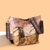 New retro splicing tote bag large capacity niche design high-end wide shoulder strap single shoulder oblique span women's bag