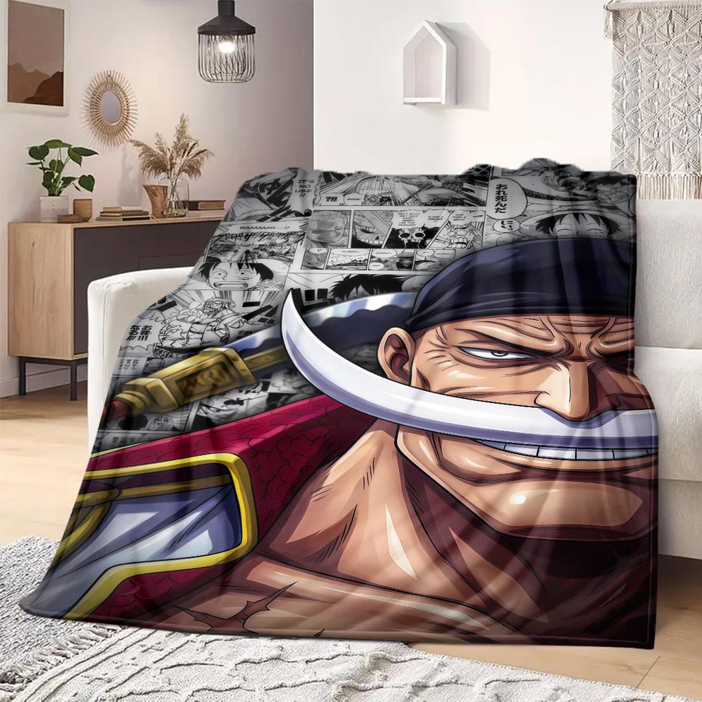 OnePiece Anime Print Decke Warm Bequem Flanelldecke Geeignet für Schlafzimmer, Sofas, Betten, Stühle, Picknicks, Reisen