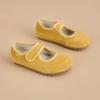 Mary Jane Women's Shoes Spring New Comfortable Matte Leather Leather Cute Velcro Light Mouth Yellow Shoes