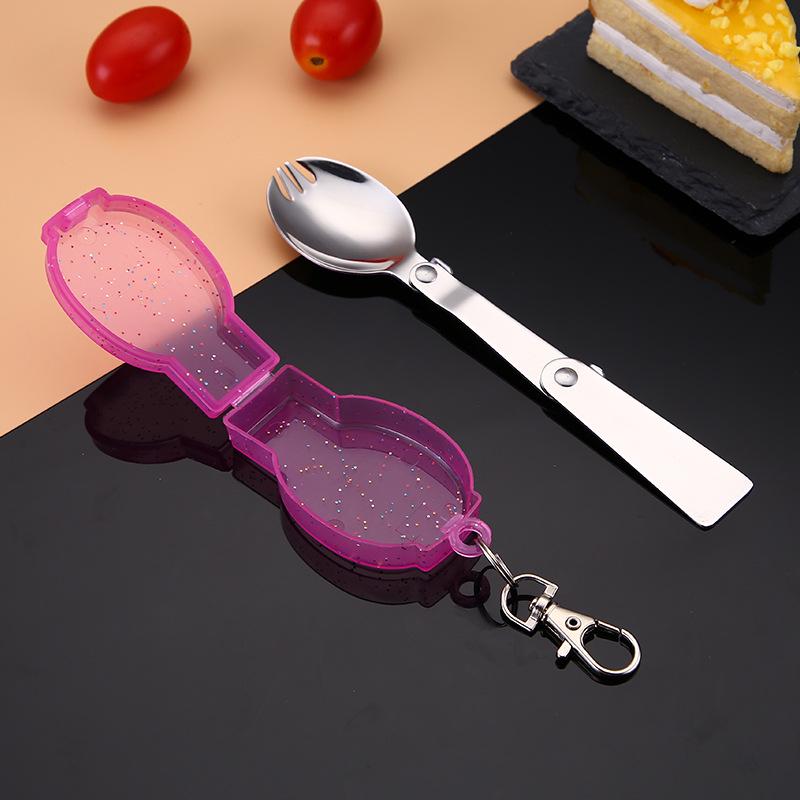 Kreative faltbare Löffelgabel Thermoskanne und Topf aus 304 Edelstahl für Picknicks im Freien.