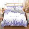 Lavender Duvet Cover Set Purple Romantic Theme Beautiful Flowers Polyester Comforter Cover King Queen Size for Girls Women Kids