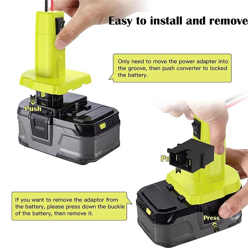 Power Wheels Adaptörü Ryobi 18V Pil için Sigortalı Anahtarlı DIY Pil Adaptör Konnektörü Ryobi 18V Nimh/Nicd/Li-ion Pil için