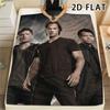 1Pc Supernatural Print Flannel Blanket, High Quality Comfortable for All Seasons, Home Decor, Warmth and Comfort, Perfect for Christmas Gifts