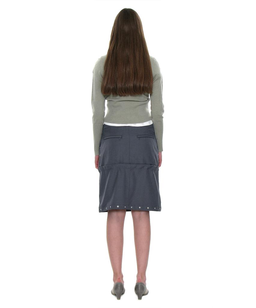 Partimento Woman Multiway Double Waist Transform Skirt_Charcoal
