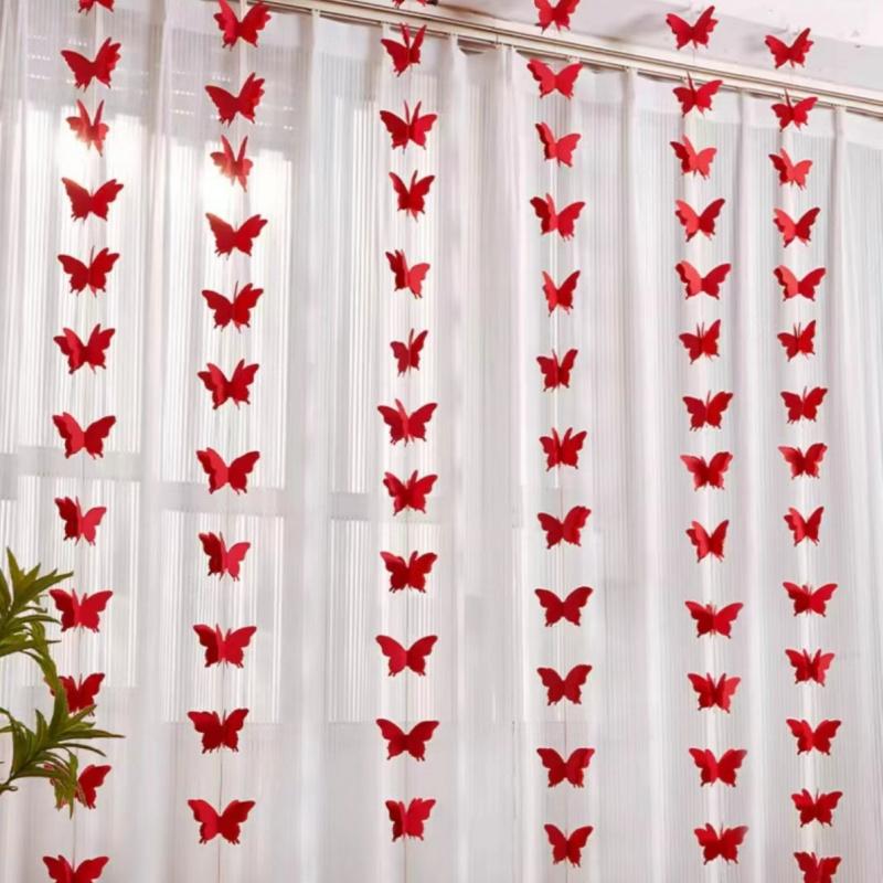 4pcs Wedding Butterfly Hanging Garland 3D Paper Bunting Banner Party Decorations for Bridal Shower Birthday  Party Home Decor