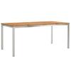 Garden Dining Set 7 Pcs Solid Acacia Wood and Stainless Steel