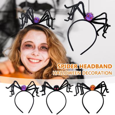 Halloween Lustiges Haarband Plüsch Ball Spinnenkopf Knopf Kreative Leistung Heikles Haar-Accessoire