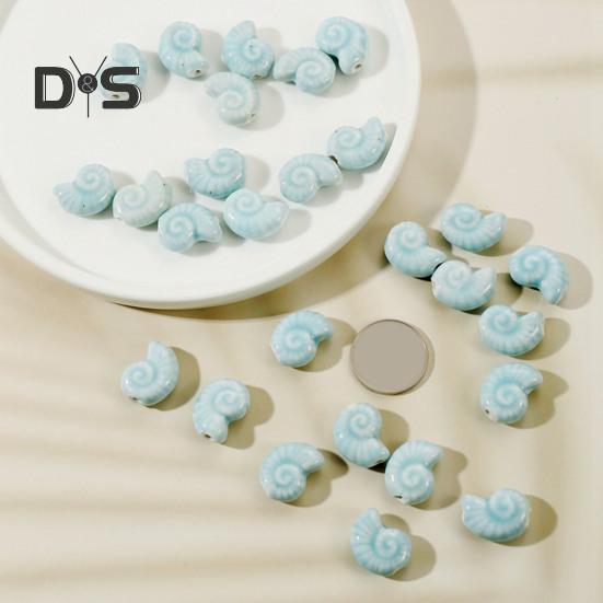 10 Pezzi Perline Sparse Fatte a Mano a Forma di Conchiglia di Mare Perline in Ceramica Estive per Creazione di Gioielli Braccialetti Artigianato