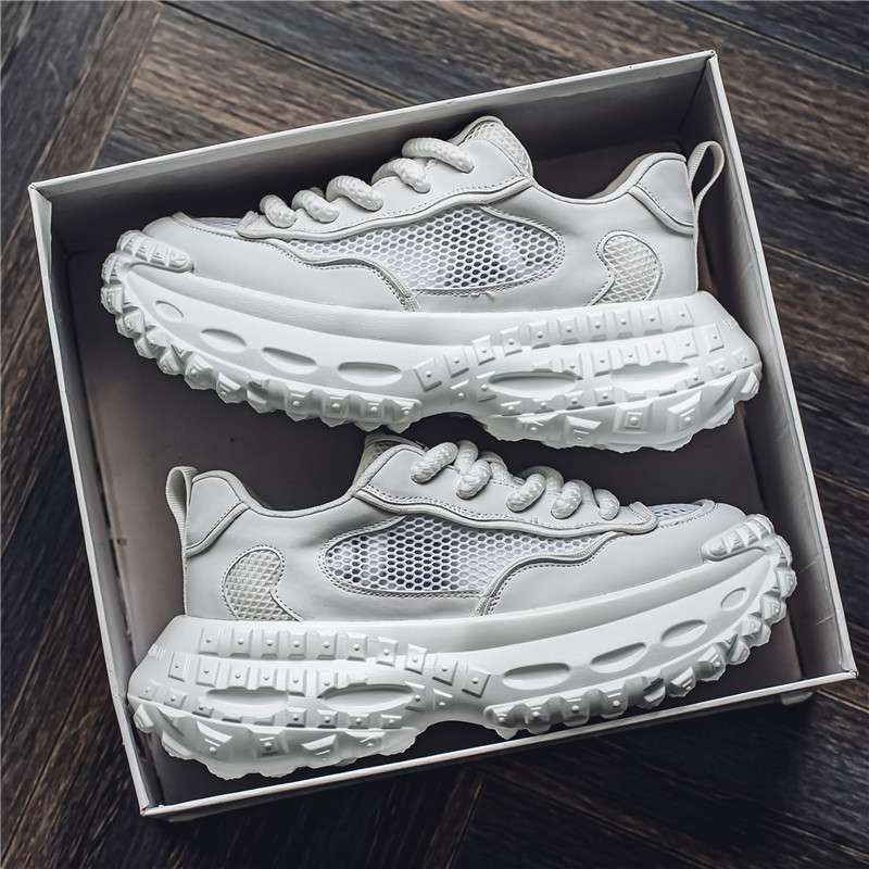 Men's Spring Shoes Tire Sole Mesh Height-enhancing Dad Shoes Summer Versatile Casual Sports Shoes