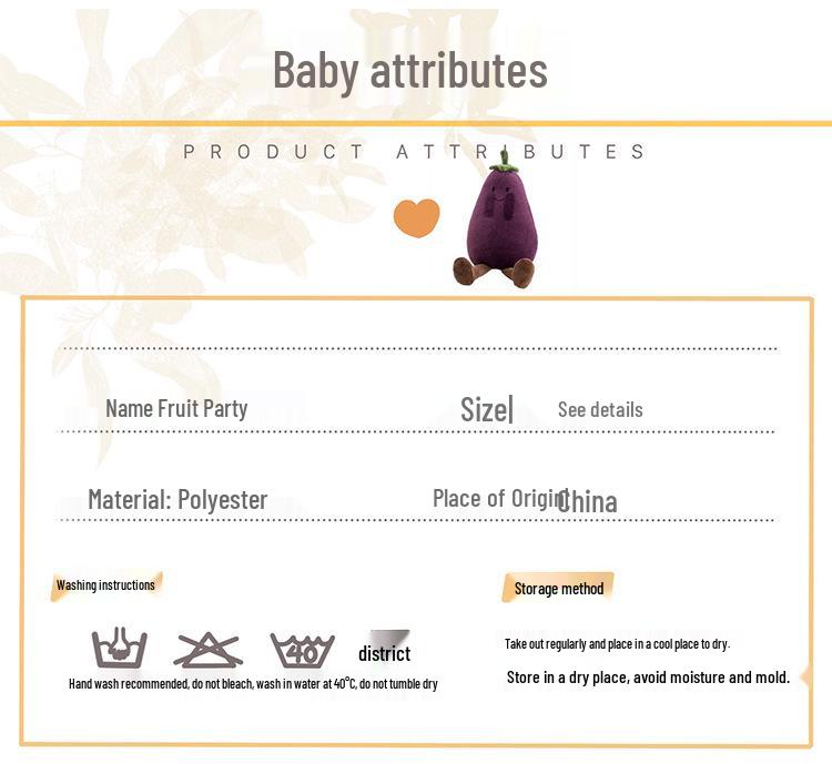 Eggplant Plush Toy: Jelly Fruit-Themed Doll for Kids and Restaurant Decoration