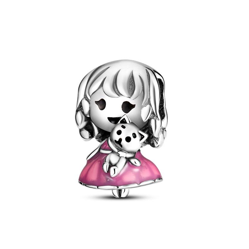 Cartoon Boy Girl Cute Pendant Fits Original Bracelet Bangle Necklace Dangle Charm Beads Luxury Diy Jewelry Making Gifts