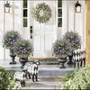 Artificial Camellia Topiary Ball Trees UV Resistant Faux Camellia Shrubs with Stake Realistic Fake Plants Bushes for Front Door Farmhouse Porch Garden