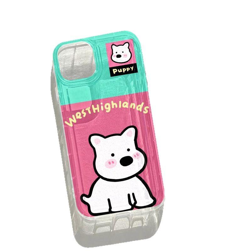 Cute cartoon puppy for iPhone17promax mobile phone case Apple 15 airbag 14/13 factory 16th generation
