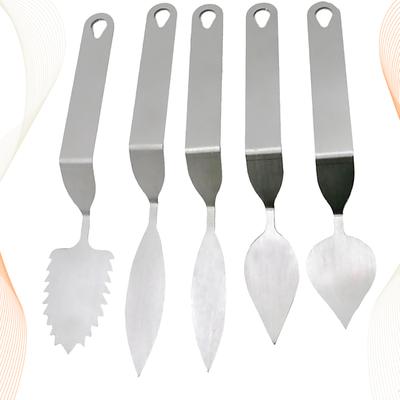 Conjunto de 5 Peças de Ferramentas para Decorar Chocolate Raspador Premium de Aço Inoxidável Ideal para Decoração de Bolo Mousse Creme Ergonômico