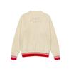 AMI New Autumn and Winter Knitted Striped V-neck Pullover, Long Sleeved with Heart-shaped Text Logo, Knitted Sheep Sweater Jacket