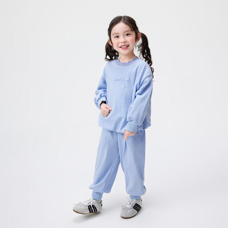 Girls' Casual Lace Bow Two-Piece Set