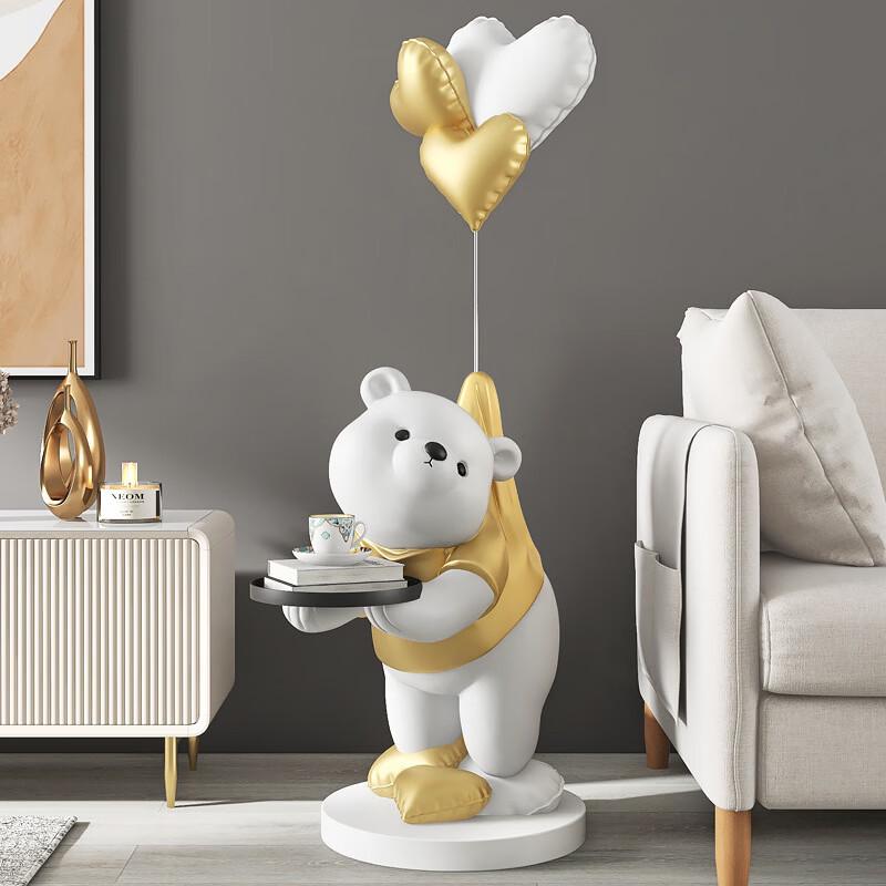 Handun Vitality Polar Bear Floor Ornament with Tray