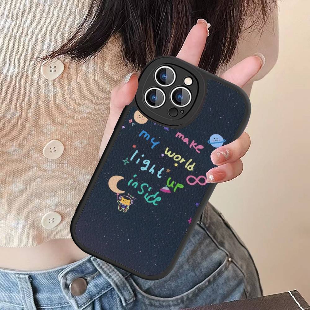 

Moon Music C-Coldplay Band Phone Case Hard Leather For IPhone 16 15 14 13 12 Mini 11 14 Pro Max Xs X Xr 7 8 Plus Fundas iPhone 16 plus